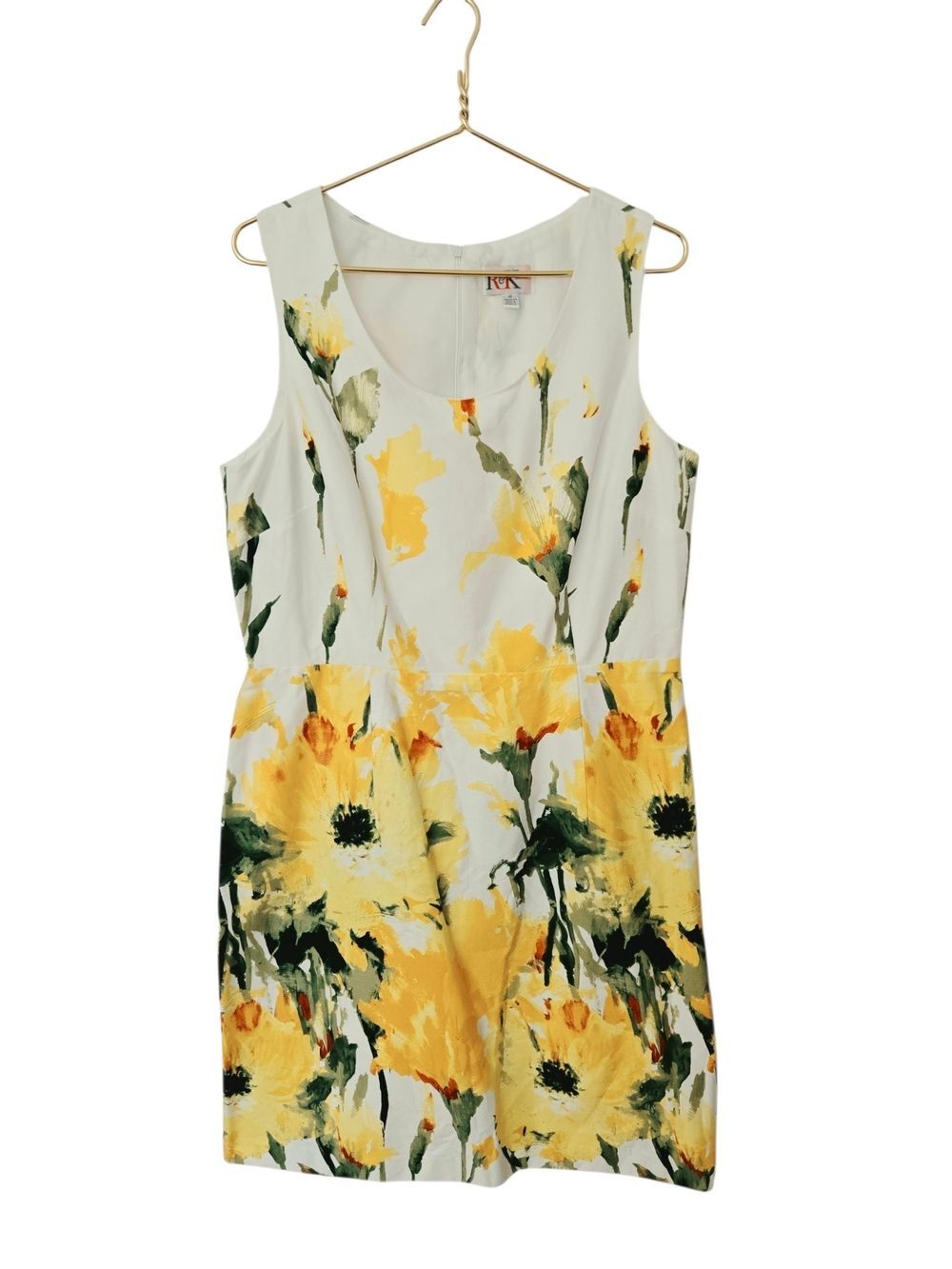 Floral Brunch Church Dress 16 Coquette Midi Yellow Floral